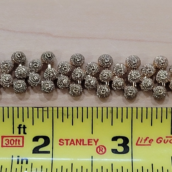 Vintage Gold Tone Textured Necklace - Picture 7 of 10